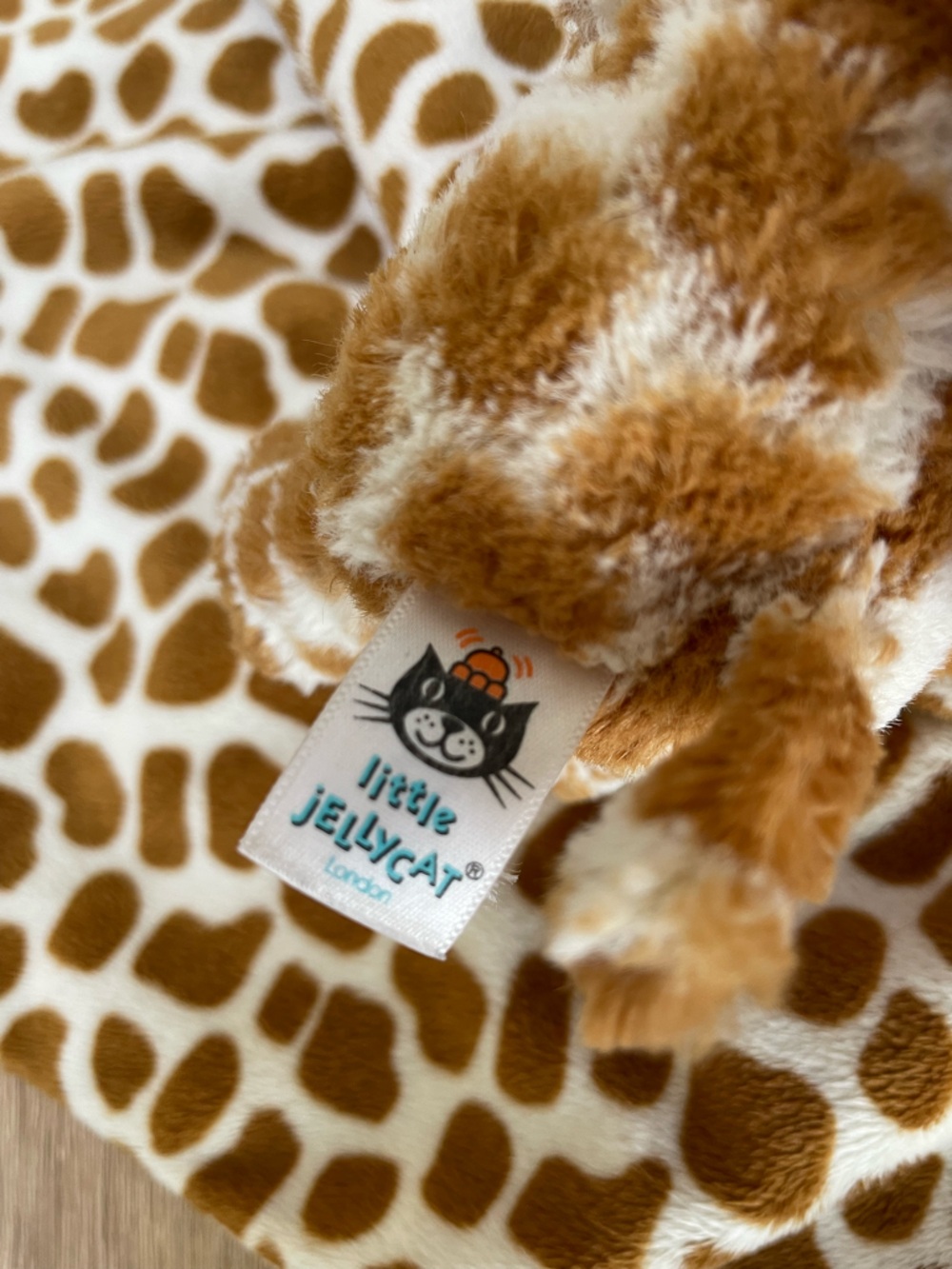 Jellycat Giraffe Baby Security Blanket Soother Soft Brown Tan Lovey Square 12” - Picture 6 of 9